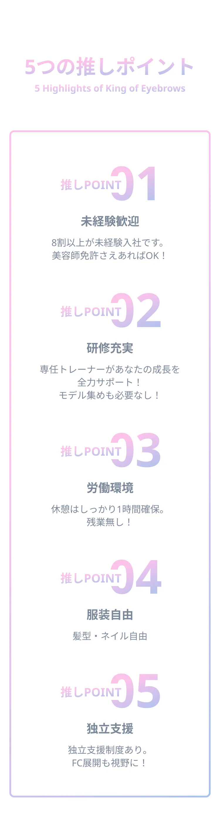 5つの推しポイント